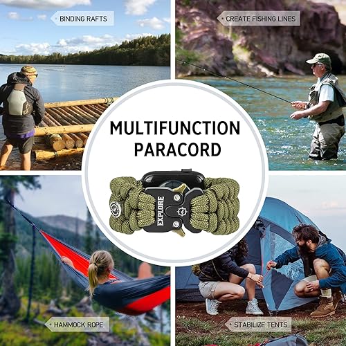 Miniatura 7 de Correa de reloj de supervivencia compatible con Apple Watch Series SE 87654320.039-1.654 in, 1.732 in, 1.772 in, perfecta para actividades al aire