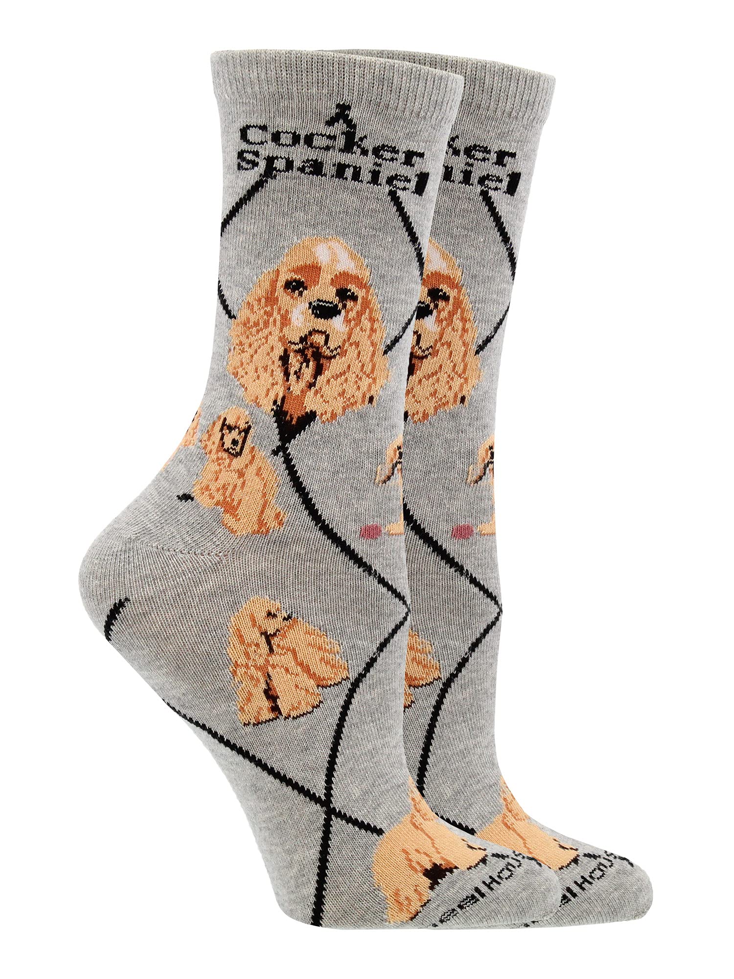 WHD Cocker Spaniel Crew Socks for Women & Men | Gift for Dog Lovers, Cute Pet Socks