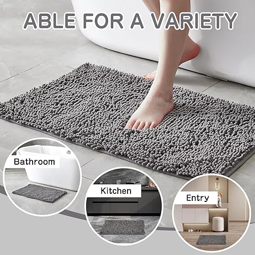 Miniatura 7 de Alfombra de baño, antideslizante, suave, acogedora, duradera, gruesa, para baño, más fácil de secar, alfombras de felpa para bañeras, duchas de
