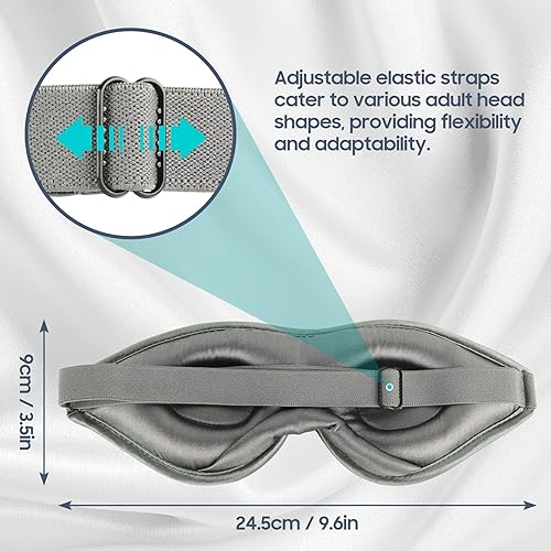 Miniatura 4 de ZOESMIEN - Antifaz para dormir de seda  Máscara de ojos 100% seda de morera, máscara de ojos contorneada 3D para mujeres y hombres, bloqueo de luz,