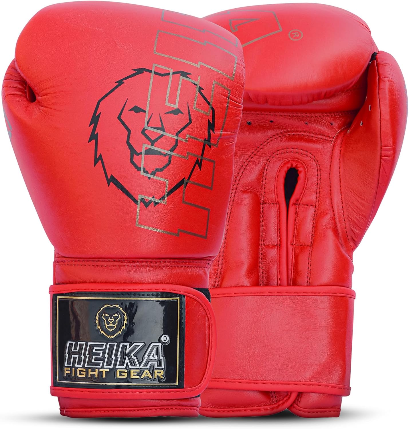 Heika 100% Leather Boxing Gloves, Training Sparring, Cow Hide Leather, Muay Thai MMA Kickboxing, Men Women Adult, Heavy Punching Bag, Sizes 10 oz,12 oz,14 oz,16 oz