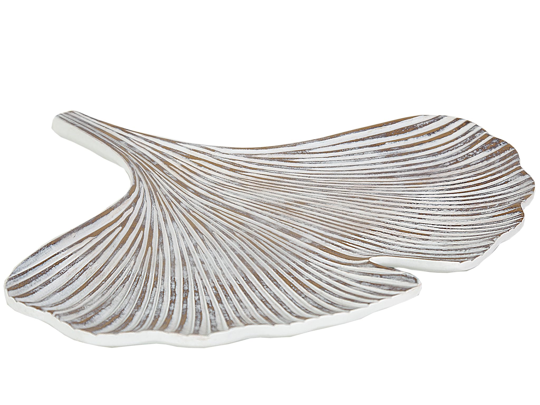 Plat feuille en résine beige pour sublimer un meuble vide
