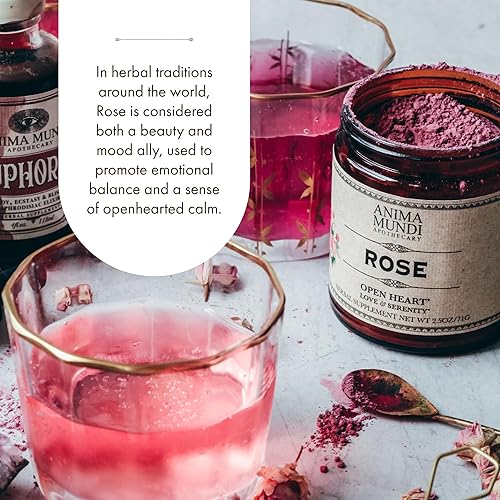Miniatura 3 de Anima Mundi Apothecary Love + Serenity - Polvo de pétalos de rosa secos comestibles, para chakra del corazón, mezcla aromática esponjosa para tés