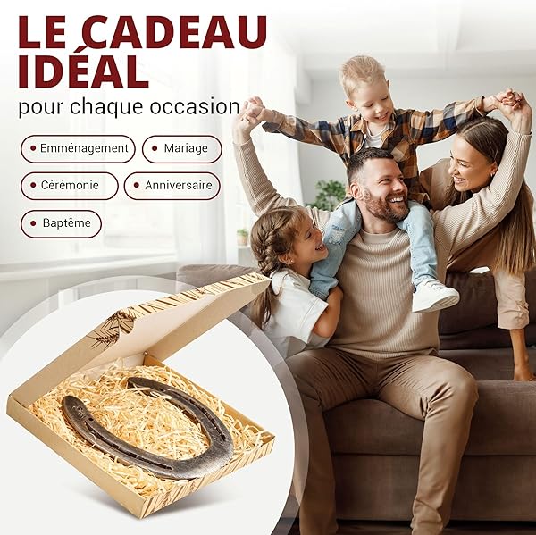 PURAJA Fer à Cheval Cadeau | Véritable Fer à Cheval porté | Porte-Bonheur pour Un Anniversaire, Un emménagement, Une fête, Un Mariage, Un baptême ou Une Naissance | avec Certificat d'authenticité - 4