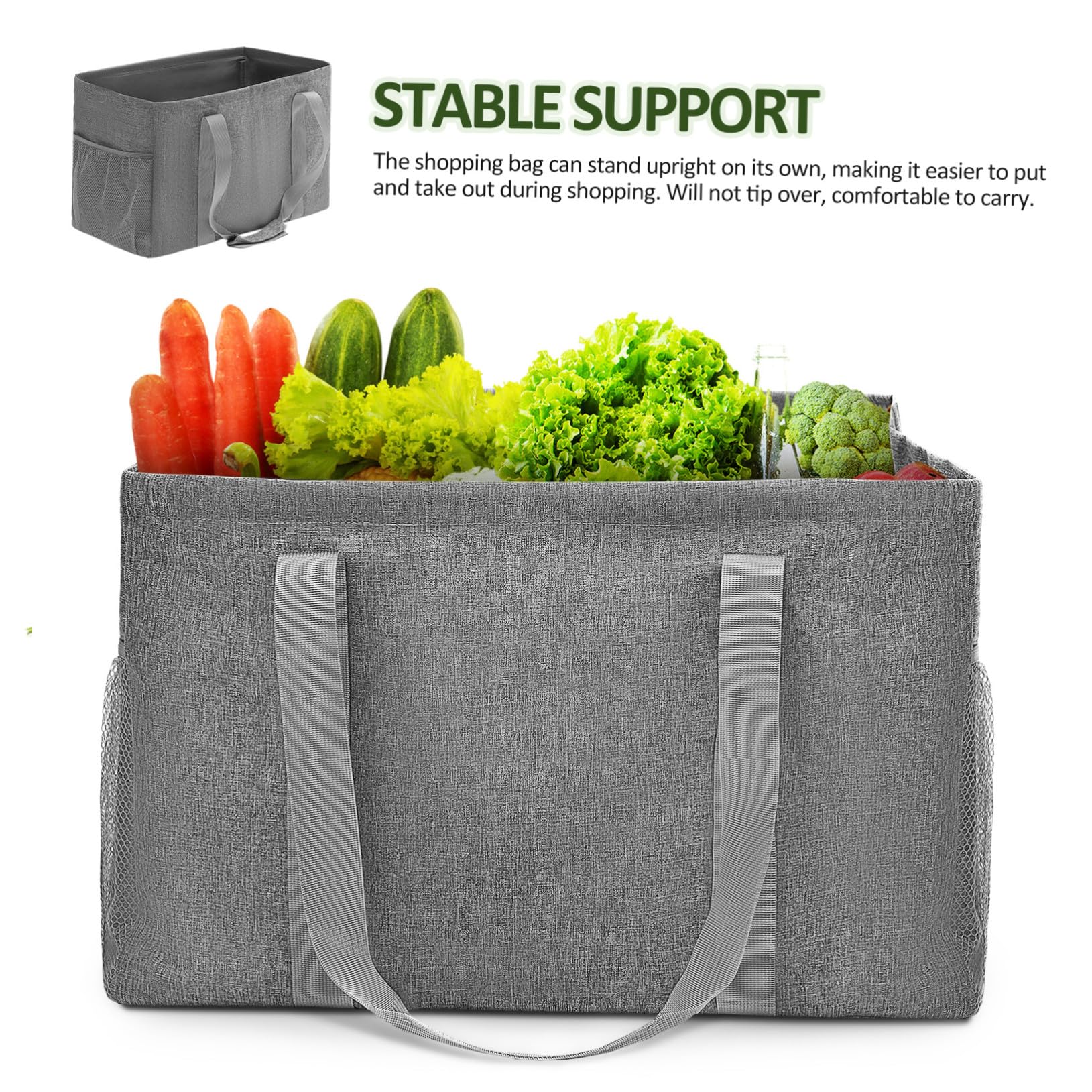 Bolsa de Compra Plegable Gran Capacidad Reutilizable para Supermercado Picnic Playa Viaje Portátil