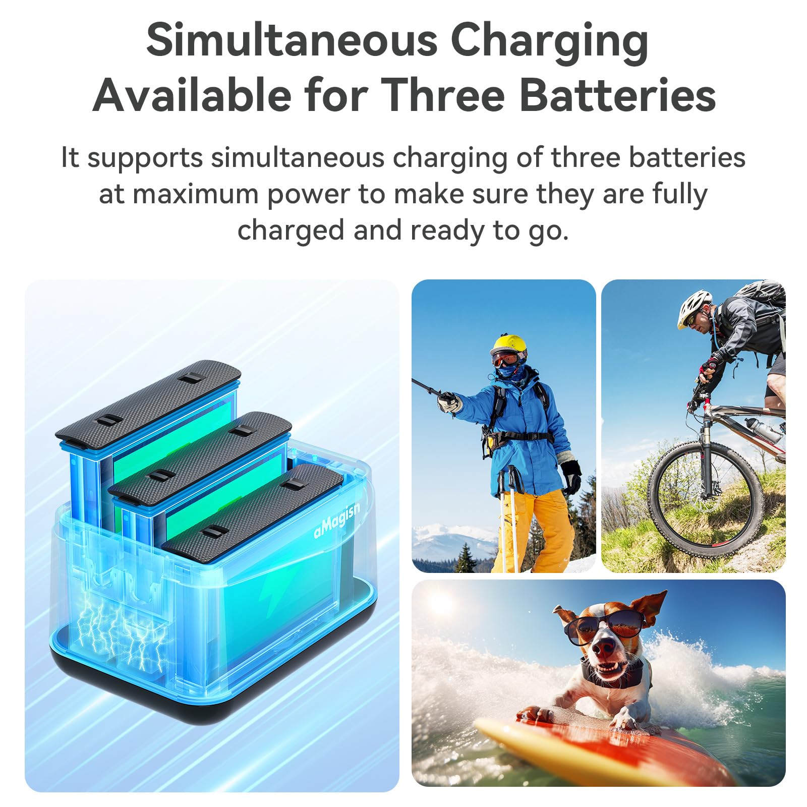 Batteria Caricabatterie per Insta360 X5, Hub di ricarica Batteria Conservazione Scomparto Accessori per Insta360 X5