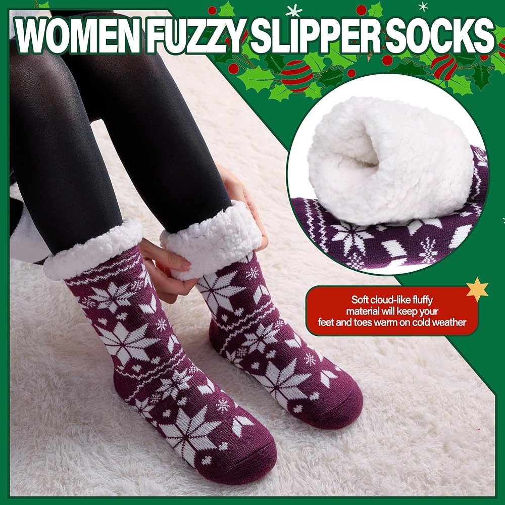 Dosoni Womens Slipper Fuzzy Socks Non Slip Winter Warm Soft