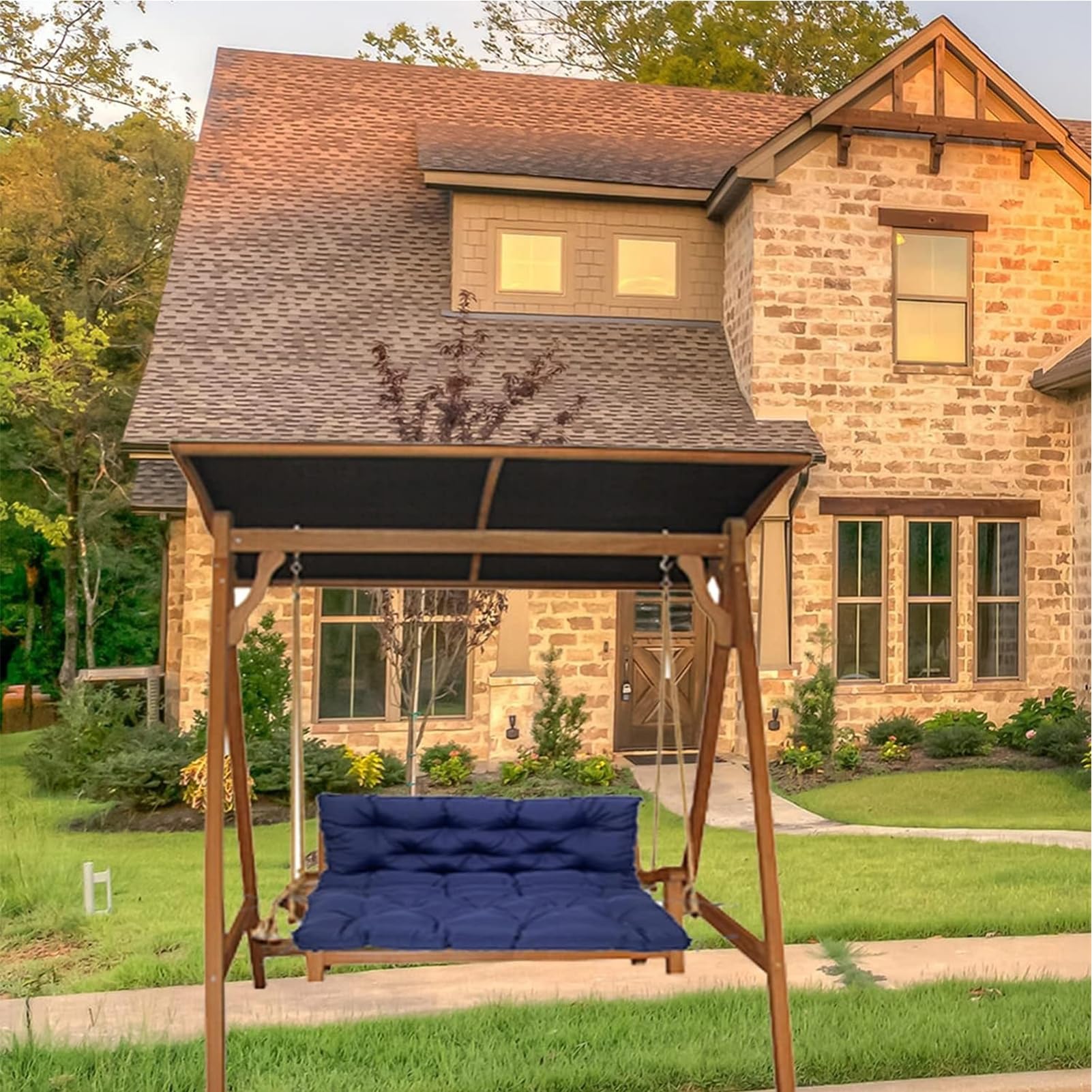 Cuscini Di Oscillazione All'aperto Con Schienale, 2 O 3 Persone Di Ricambio Della Panchina Impermeabile Cuscino, Seater Wicker Rattan Swing Seat Pads Per Giardino Esterno Interno,1,150*100*10cm