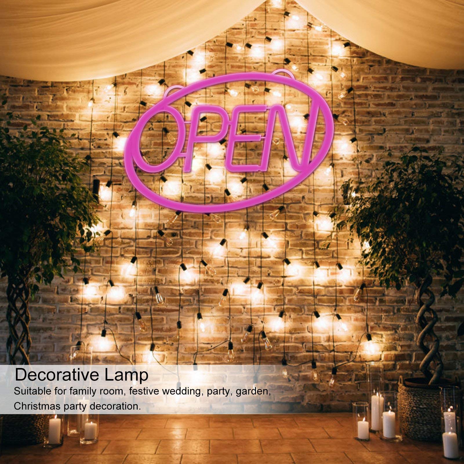 Acouto Lámpara de Letrero LED Colgante de Luz de Neón con 12 Modos de Iluminación Controlador Remoto Decoración Al Aire Libre con Bellamente adornos. Su Diseño para Vibr F Neón Luces de