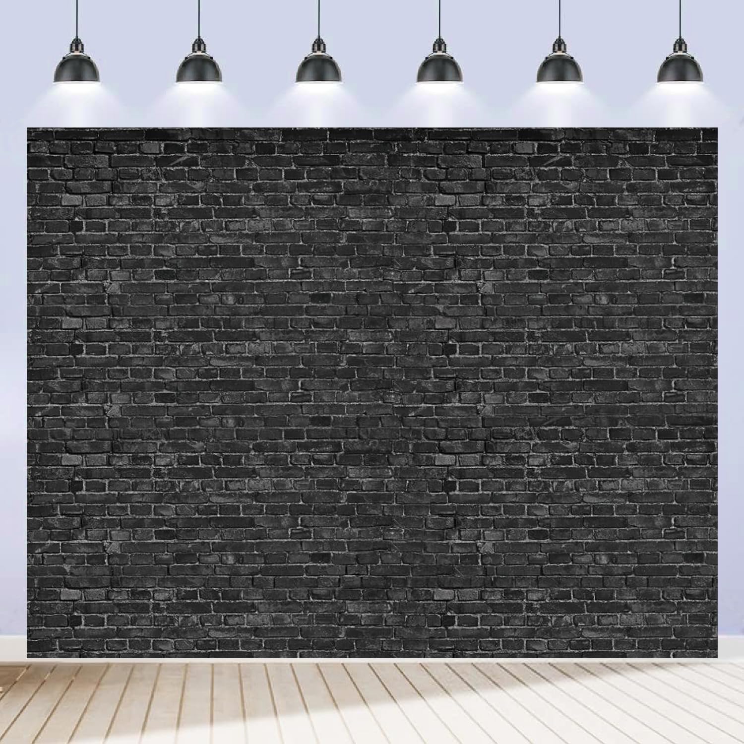 Black Brick Wall Backdrop 10x8ft Photoshoot Brick Photography Backdrops for Wall Video Photo Background Baby Shower Birthday Party Decorations Banner