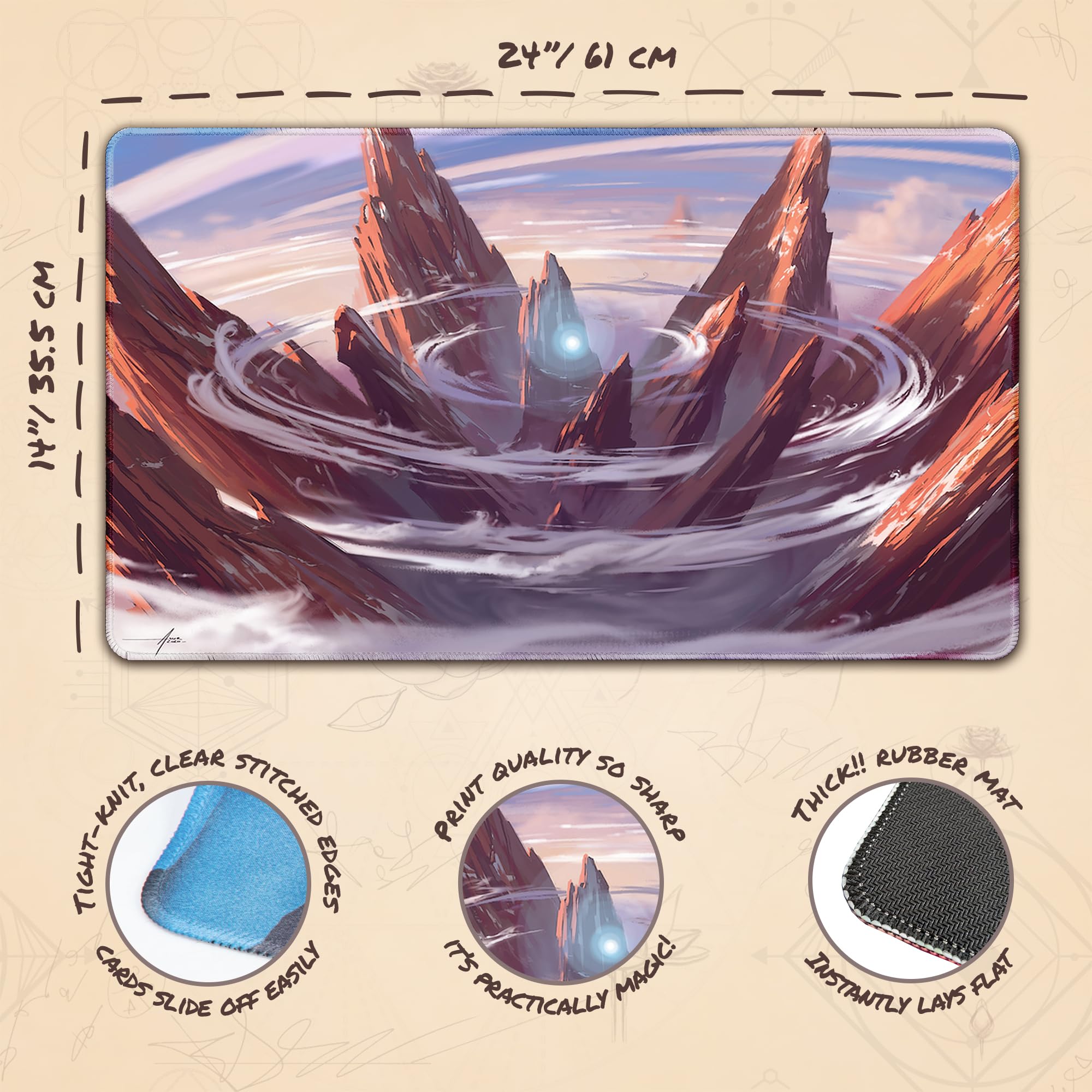 Amazon.com: Paramint Lotus Quest Mountain (Stitched) - MTG Playmat