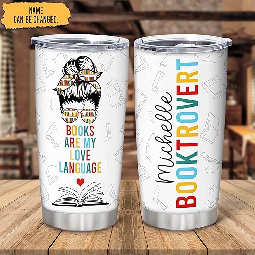 Vista 46 de Hyturtle Vaso personalizado de acero inoxidable de 20 onzas con tapa, doble pared y sellado al vacío, regalos para mujeres, niñas, amigos, amantes