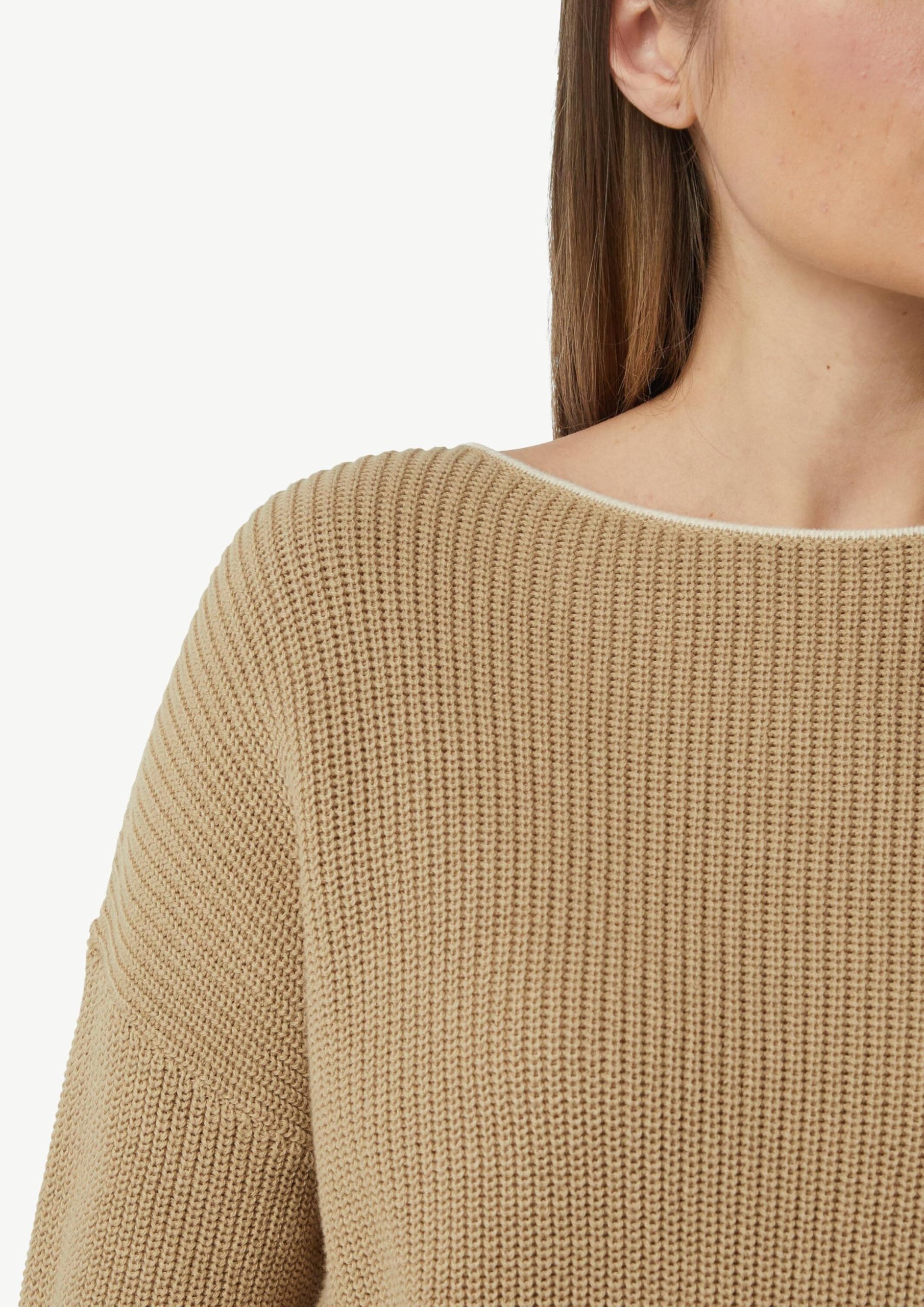 Comma Strickpullover aus Baumwolle mit überschnittenen Schultern