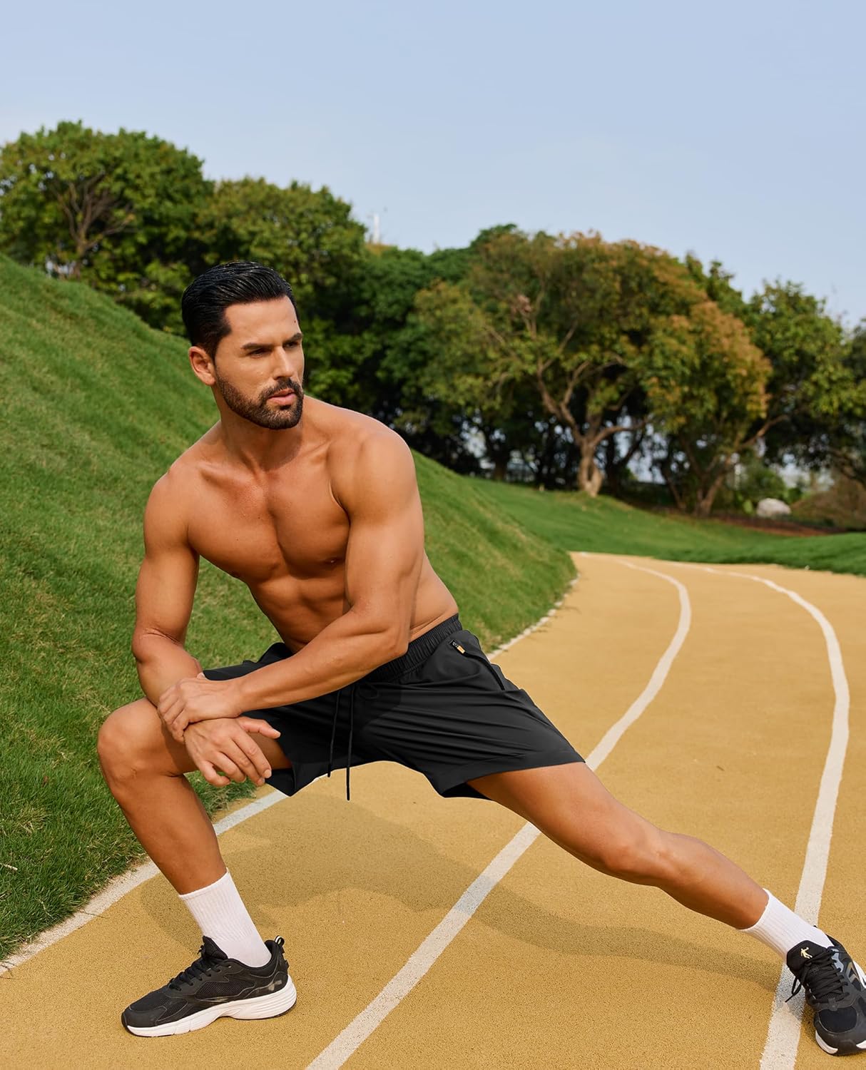 Men's Running Athletic Shorts with Zipper Pockets 7 inch Quick Dry Lightweight Gym Workout Basketball Casual Tennis