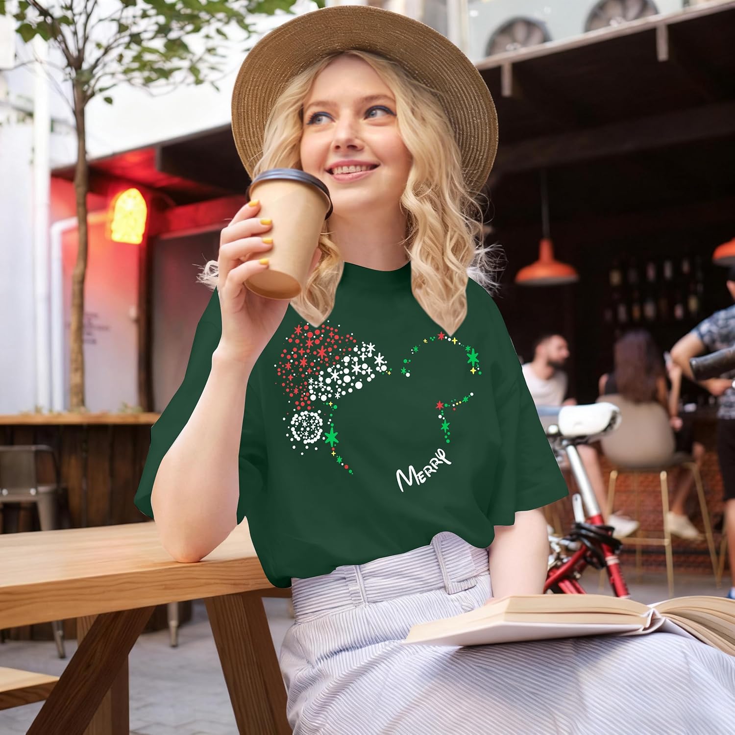 Christmas Shirts for Women Merry Christmas Tshirt Xmas Graphic Print Tee Tops Blouse Gifts - Image 3