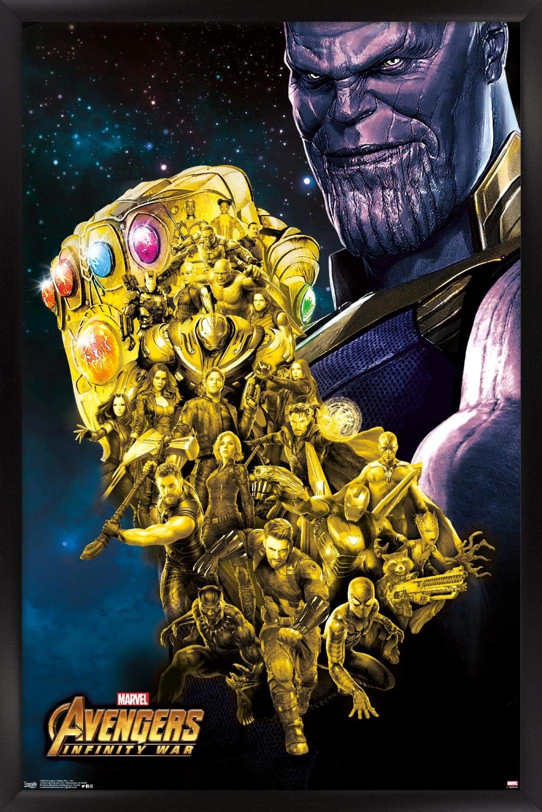 Trends InternationalTrends International Marvel Cinematic Universe - Avengers - Infinity War - Fist Wall Poster, 14.725" x 22.375", Black Framed Version