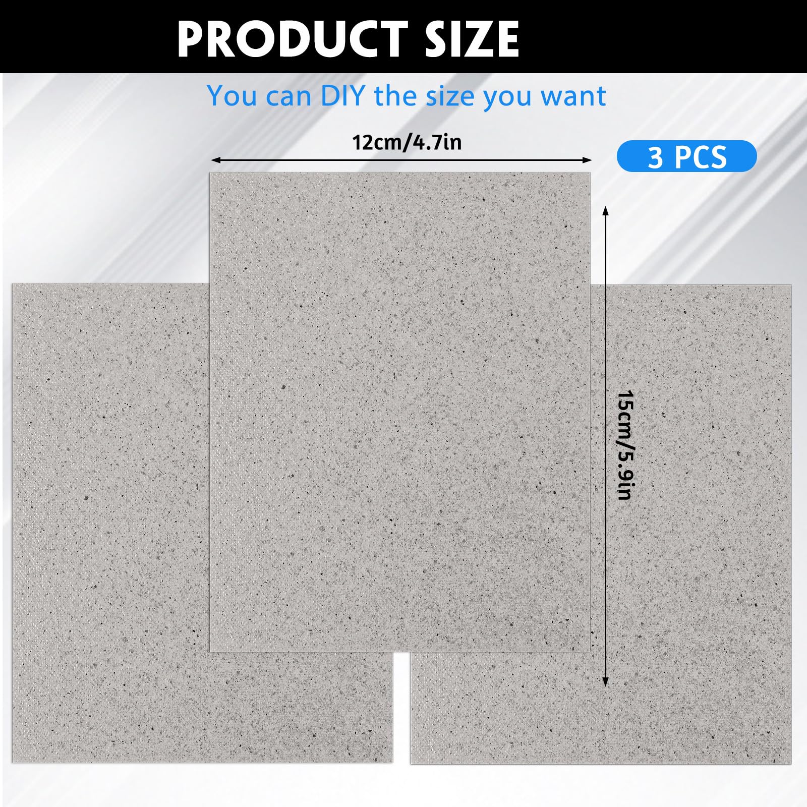 150 X 120mm 3 Pack Waveguide Cover Mica Plates Sheets, Universal Mica Sheet for Microwave Oven, Free Cutting According to The Required Size for Universal Microwave Oven Repairing Part