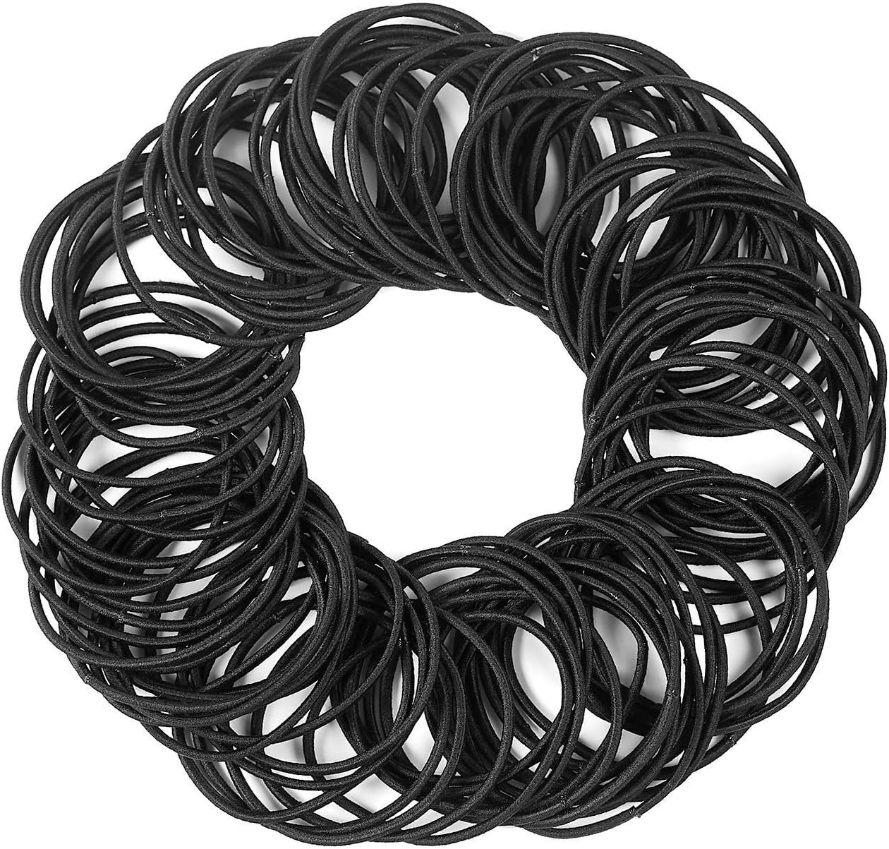 100 Pieces 2mm Elastic Hair Ties, Multicolor Elastic Hair Bands