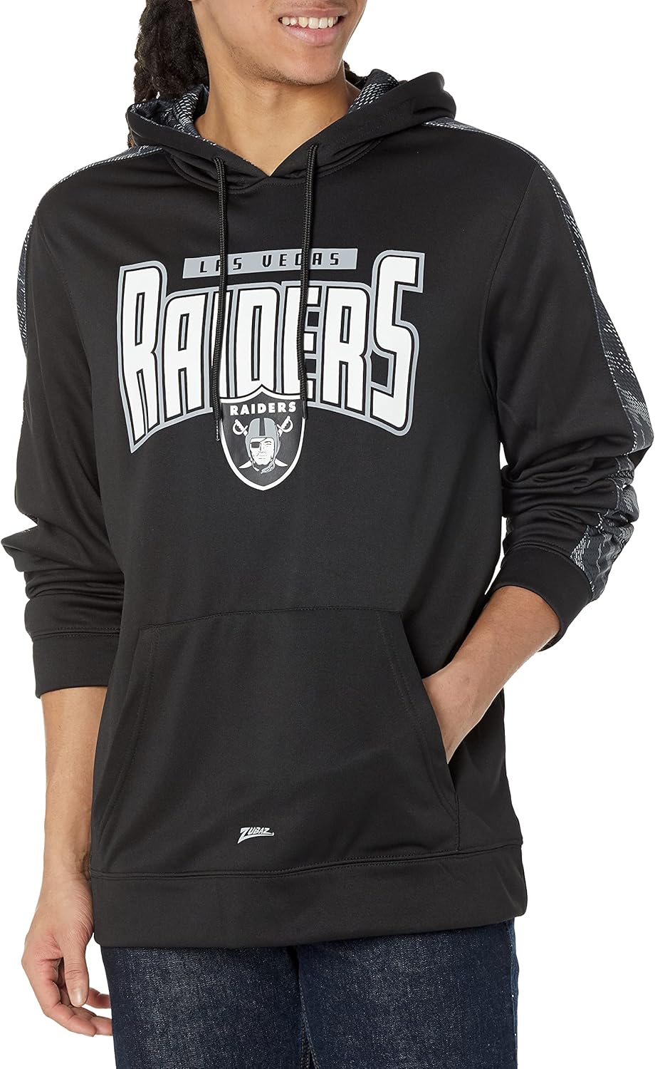 Zubaz NFL Men's Pullover Hoodie With Viper Stripe