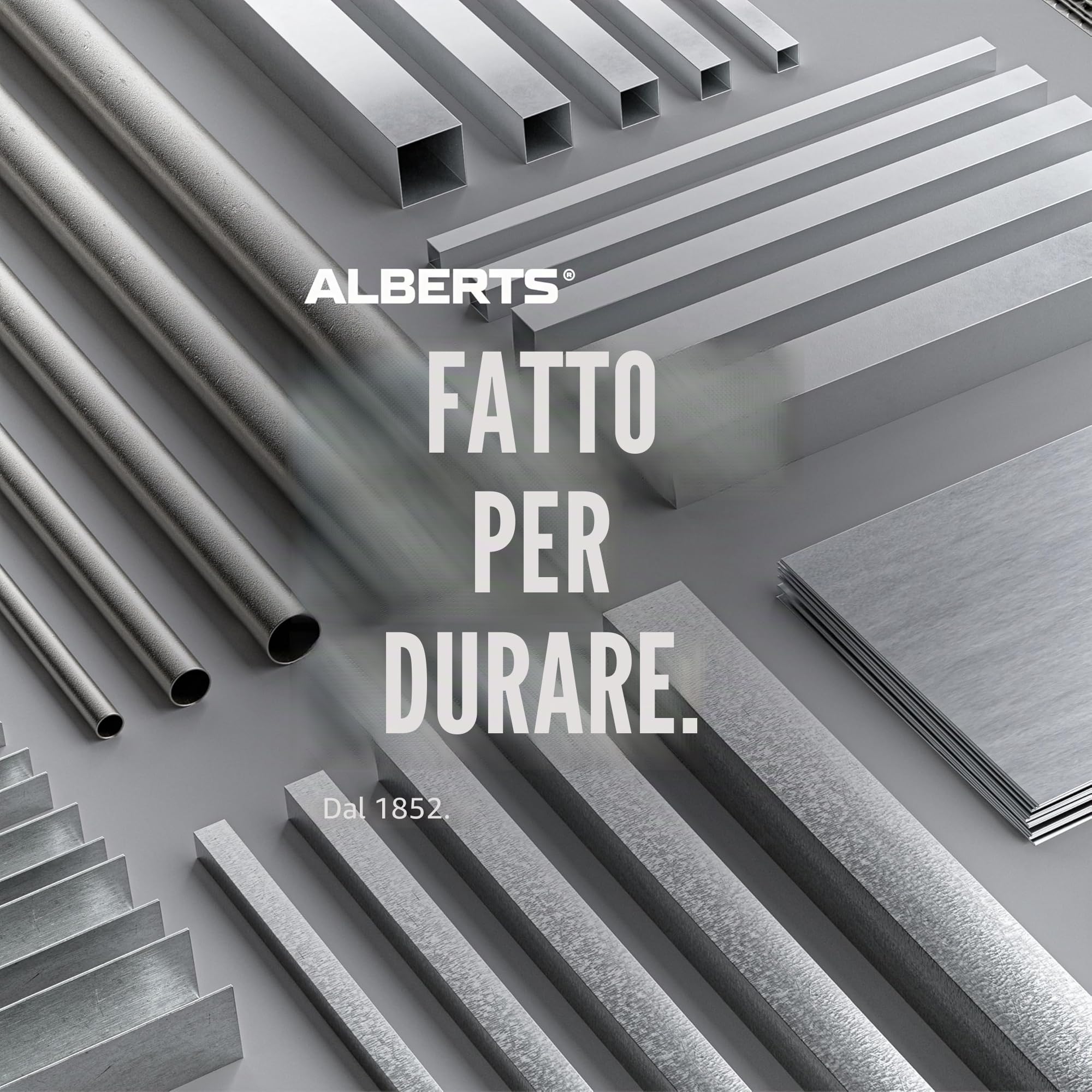 Alberts 471965 Profilo a U, alluminio, anodizzato argento, 1000 x 25 x 25 mm