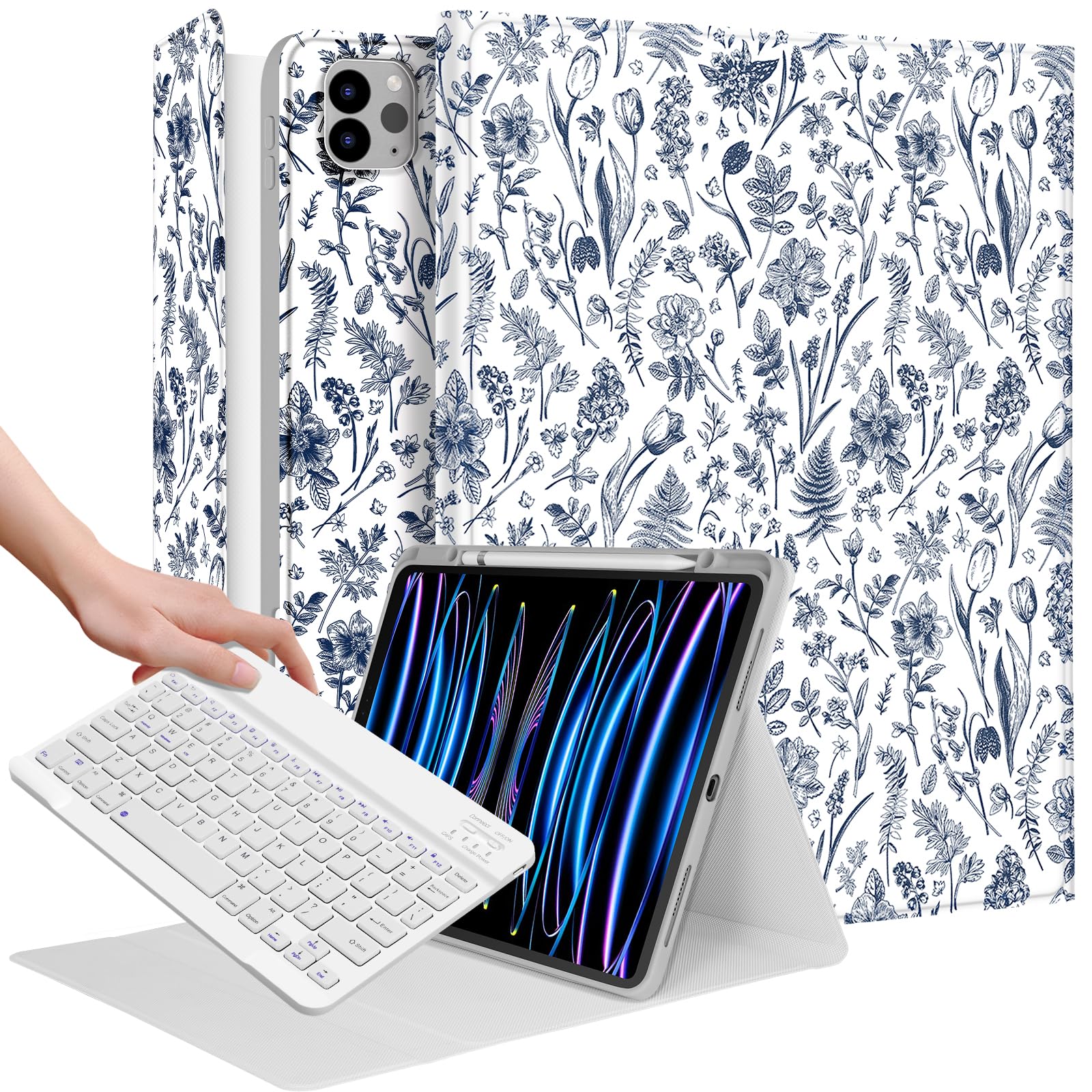 Wazzasoft for iPad Air 13 inch Case Keyboard M2/M3, for iPad Pro