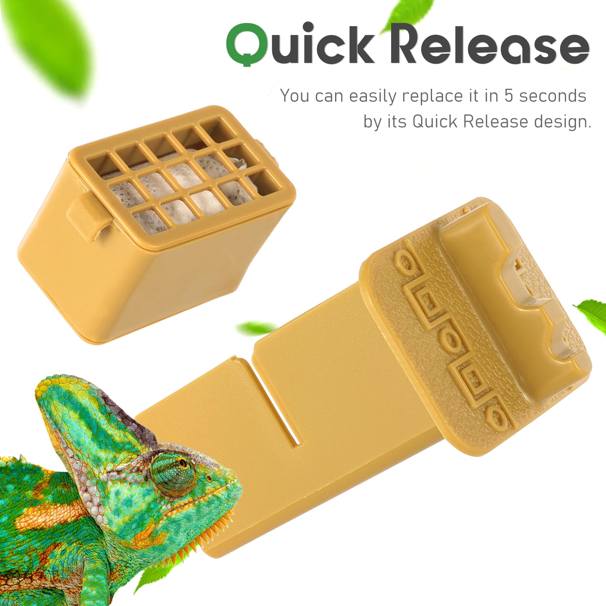 NEPTONION 2-Pack Replacement Filters Reptile Water Feeder, Premium Filtration Boxes for 6 Months Fresh Water,Yellow - Image 4