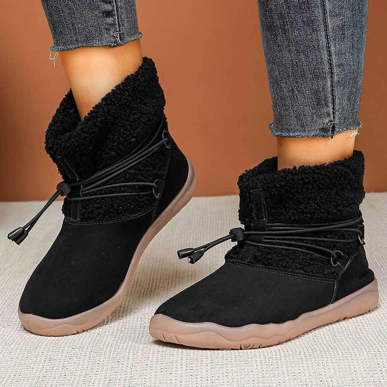 Apres Ski Femme Bottes De Neige Boots Hiver Botte Bottine Après-Ski Chaussures Glacia Barefoot Apres-Ski Bottines Chaudes Grand Froid Chaude Chaussure Randonnée Raquette Imperméable Fourrées D'hiver