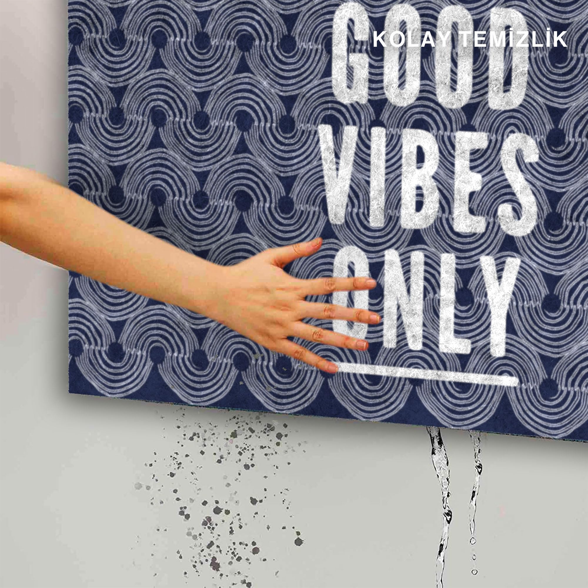 MONNHEIN Kapı Önü Paspası - Modern ve Şık Kapı Paspası | Ev, Ofis ve Dış Mekân Kullanımı İçin (Good Vibes Only)