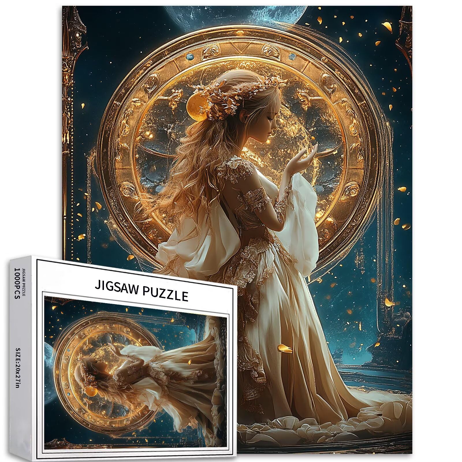 Virgo Angel 1000 Piece Jigsaw Puzzles for Adults Beautiful Fairy Puzzle Female Angel Puzzles Colorful DIY Puzzles for Home Decoration Gifts Family