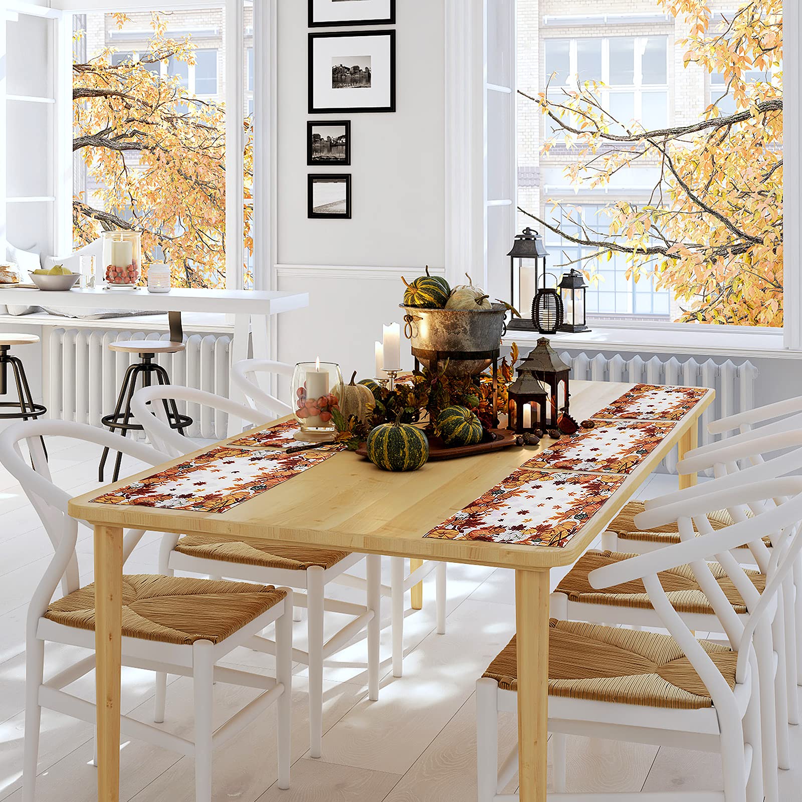 4x Kürbis Tischsets PVC | Rutschfest & Hitzebeständig Für Thanksgiving Herbstdeko