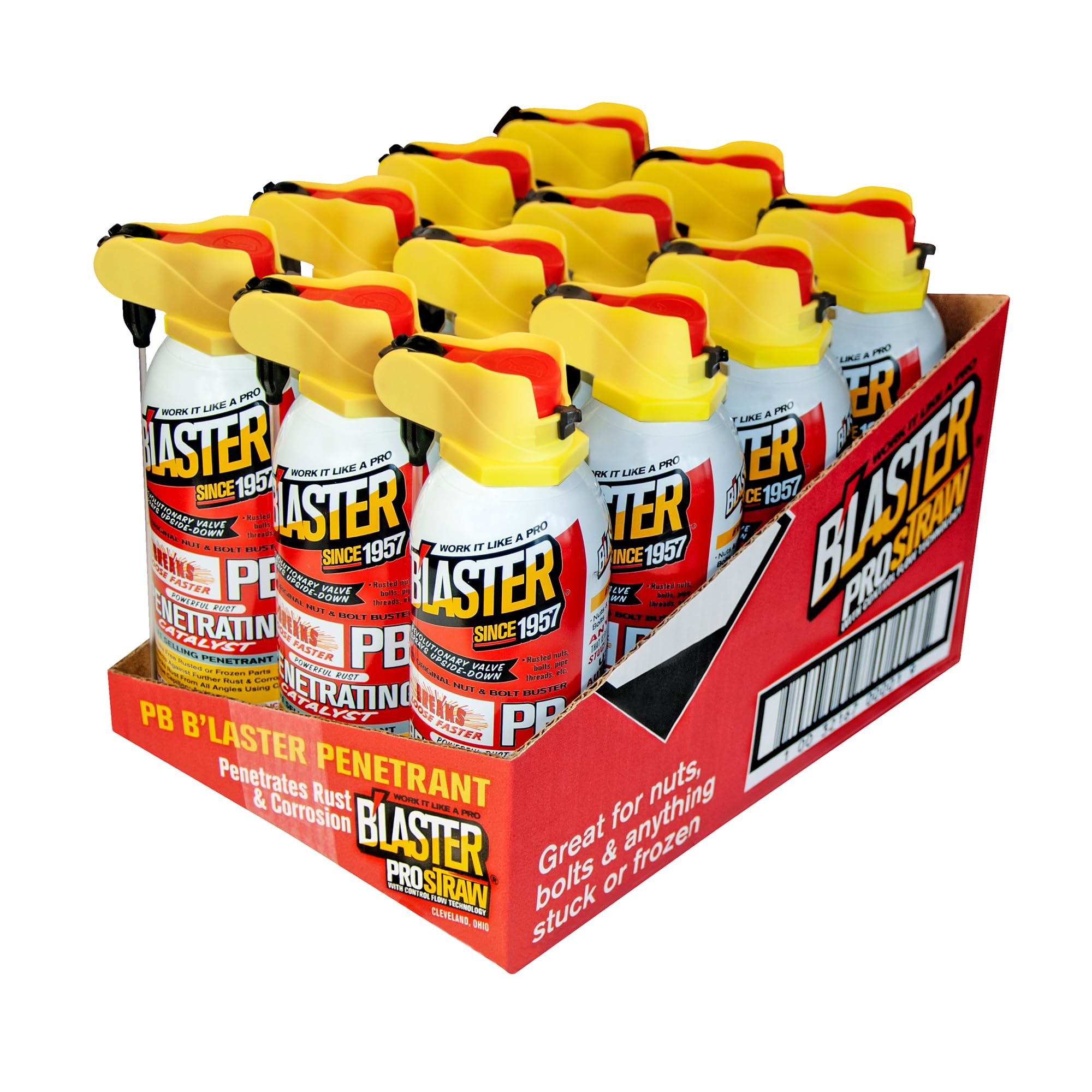 B’Laster Penetrating Oil Spray – Rust Prevention Penetrating Fluid – Loosens Rusted Bolts, Protects Against Corrosion, Multi-Use Anti Rust Spray for Frozen Parts – 11oz (Case of 12)