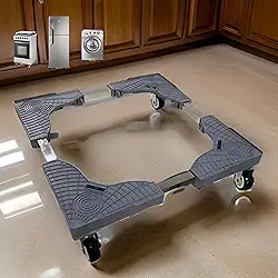 Suporte Móvel Ajustável Com Rodas, Para Geladeira, Máquina De Lavar, Fogão, Capacidade 200kg, Base Antiderrapante, Marca VARENZIA
