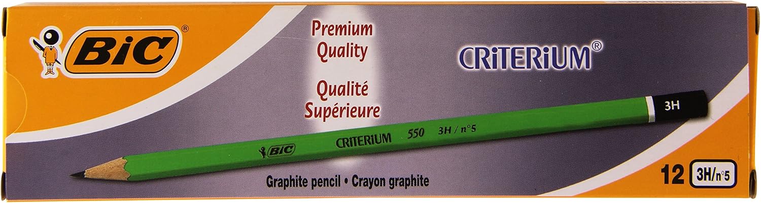 Bic Criterium 550 3B Hexagonal Pencils (Box of 12), Green