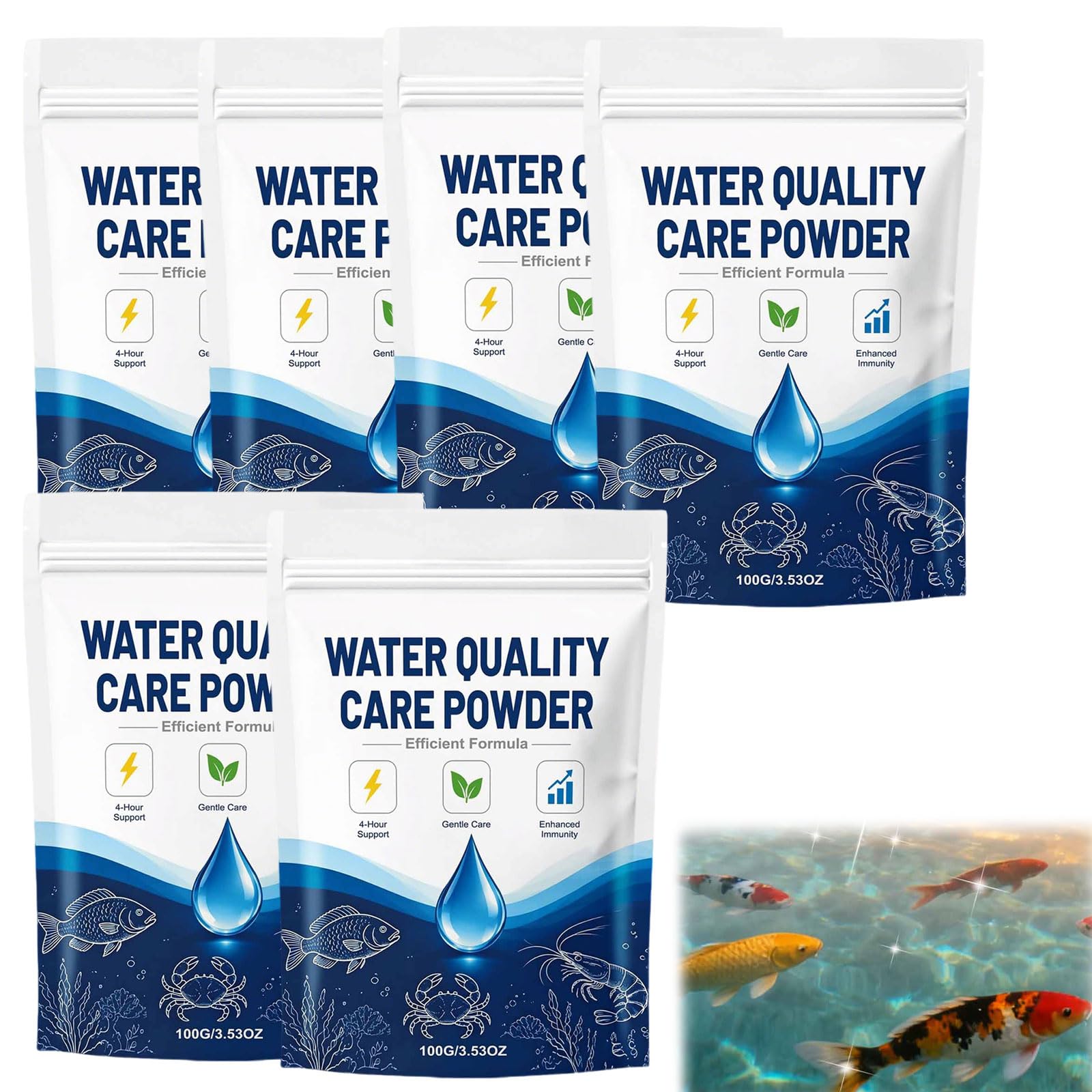 Aqua Pro Formula, Cleaner aqua water feature cleaner Clarifier Freshwater Aquarium Water Purification Clarifier, Clears Cloudy Fish Tank, Safe & Gentle Formula 6PCS