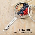 Nonstick Saucepan with Lid 16+18+20cm, Stainless Steel Saucier Cookware, Non Stick Pots PFOA Free,Works on Induction,Ceramic and Gas Cooktops