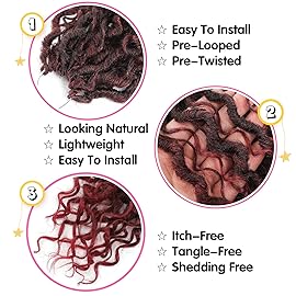 Fulcrum Goddess Locs Crochet Hair 10 Inch, 8 Packs New Faux Locs Crochet Hair for Black Women, Crochet locs with Curly Ends (10Inch (Pack of 8), TBUG)