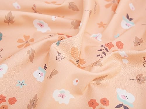 COTTONVILL Our Story - Tela acolchada de algodón con estampado de 20 unidades (1 yarda, 08 pétalos, melocotón)