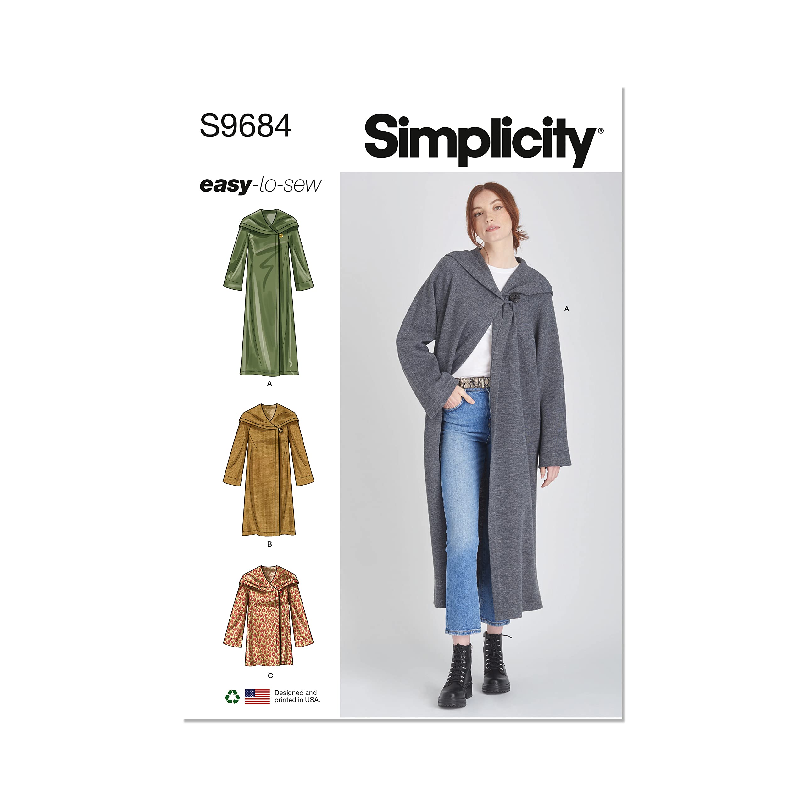 Simplicity SS9684U5 Misses' Hooded Coats and Jacket with Length Variations U5 (16-18-20-22-24)