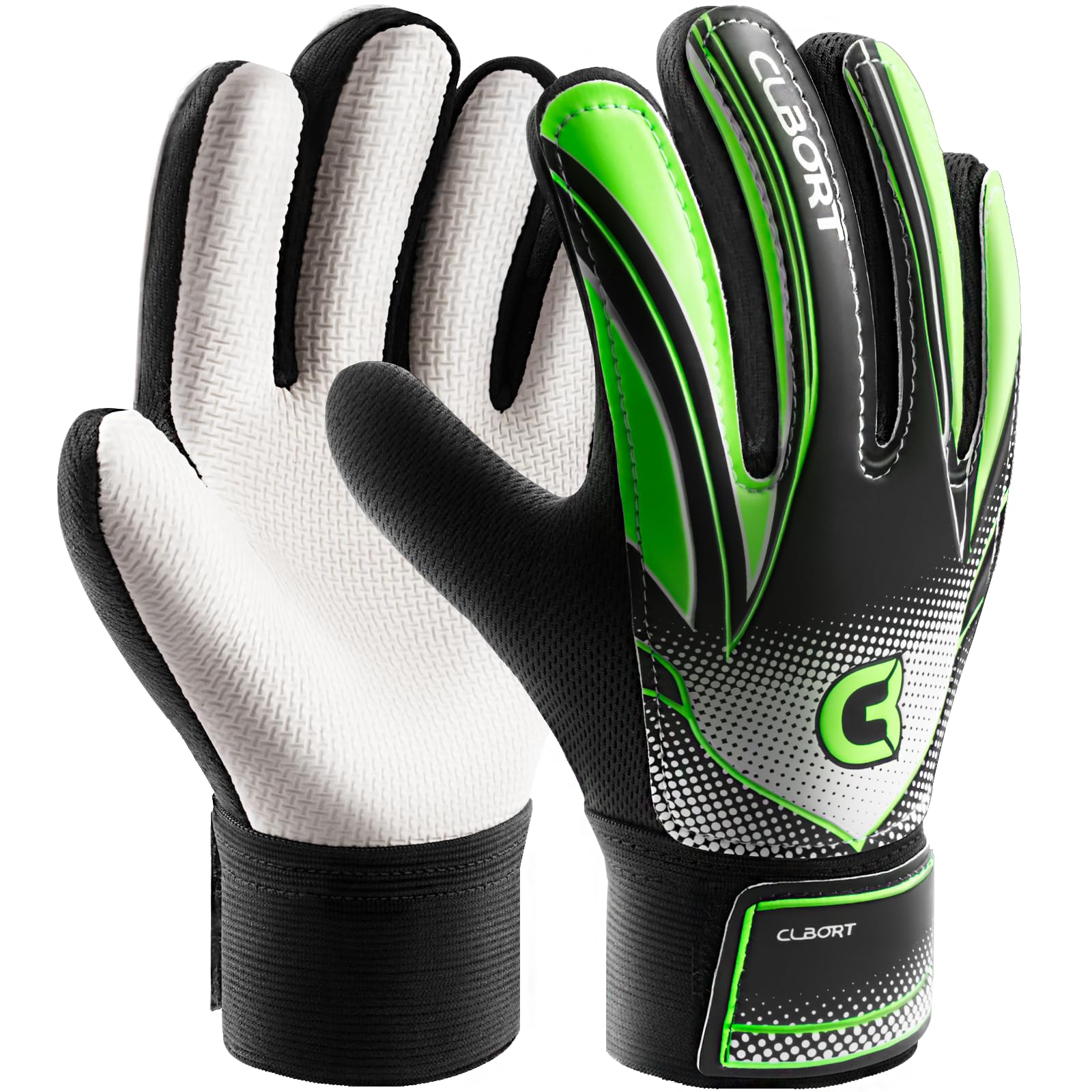 Soccer Goalie Gloves Youth Kids, Goalkeeper Gloves with Super Grip Palms, Anti-Slip Soccer Gloves, Double Wrist Protection