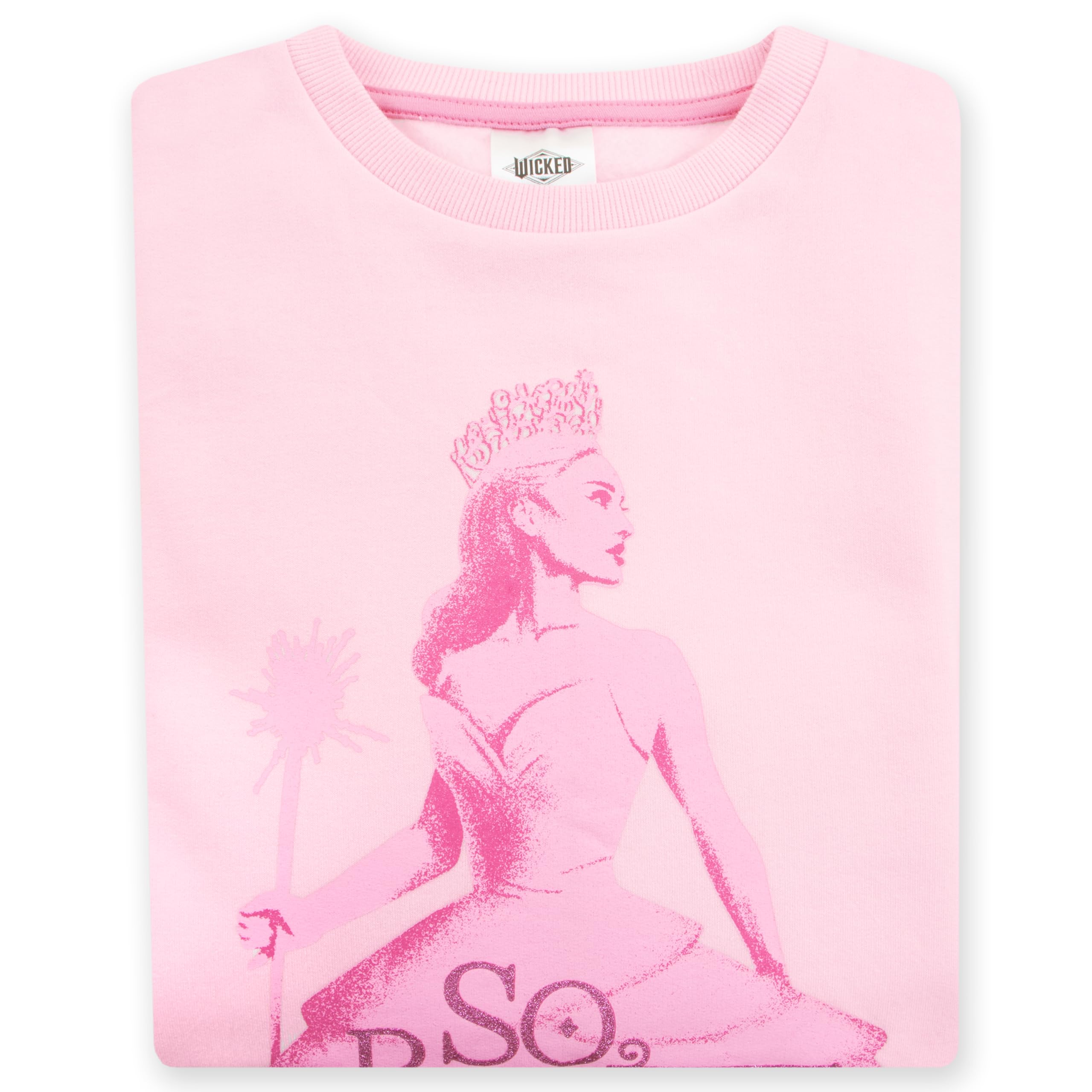WICKED Bluza | Glinda Bluza Dla Dziewczynek | Bluza Z Brokatem Dla Dziewczynek | Rosa 140