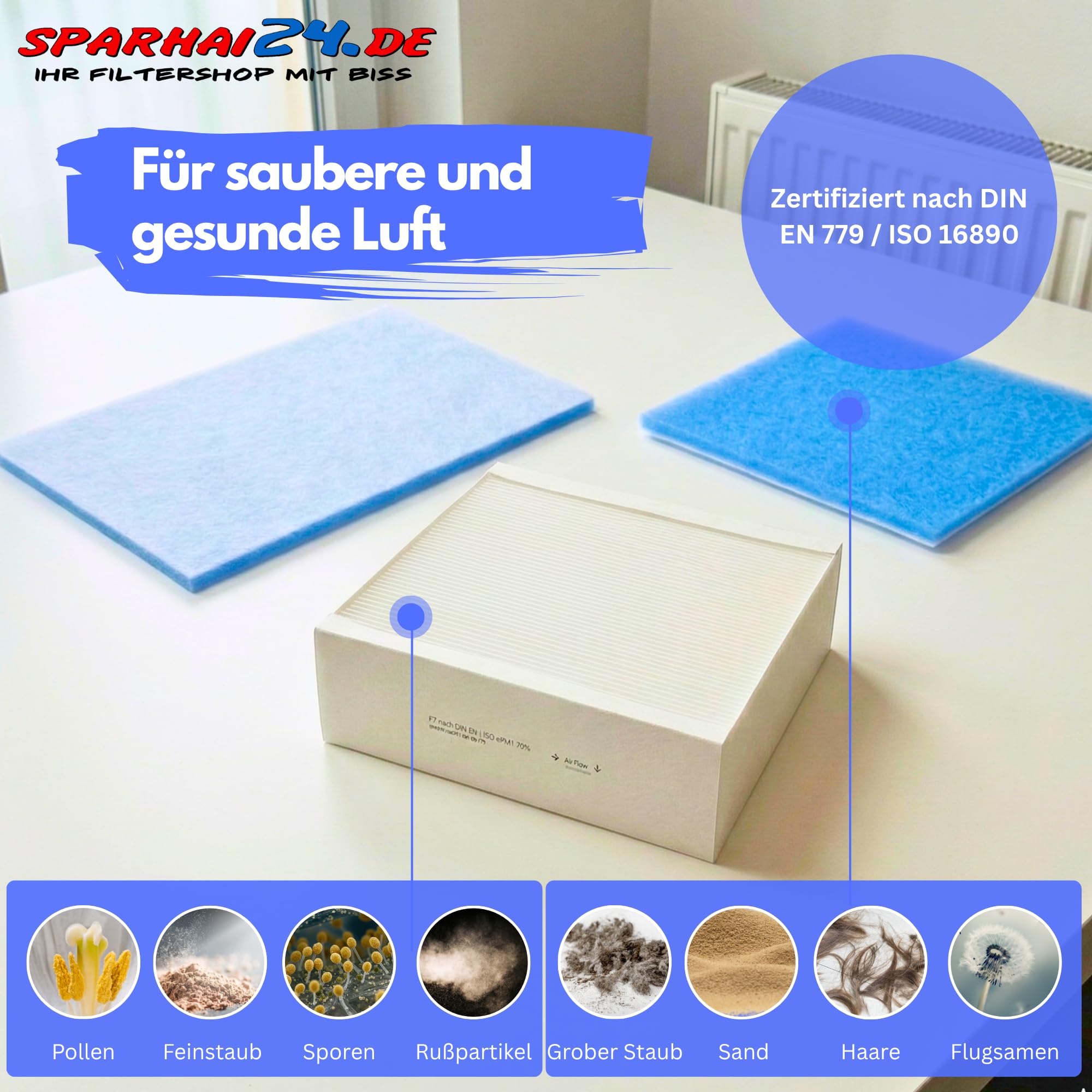 Sparhai24 | Filter passend für Vallox ValloPlus 510 SC/SE/MV | 1x Filterpaket 28 | je 1x G4 + F7