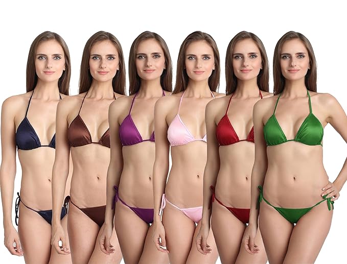 You Forever Solid Multi Coloured Pack of 6 Lingerie Set
