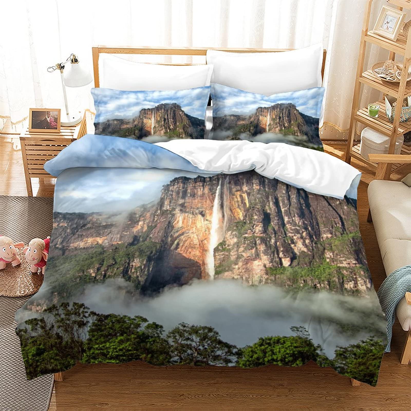 Housse de couette imprimée 3D King 220x240cm au design exclusif et finitions de haute qualité