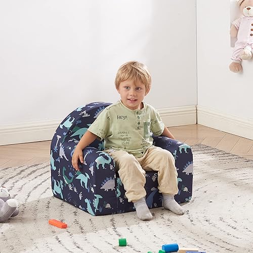 Miniatura 2 de Ulax furniture Sofá para niños, sofá 2 en 1 abatible, sillón para bebé (dinosaurio marino)