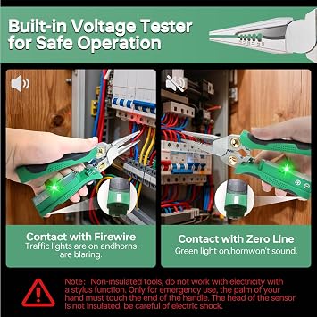 8 in 1 Wire Stripper with Voltage Tester, Wire Stripper Pliers Multi-Function Electrician Tool for Stripping Cutting Scraping Crimping Wires Car & Home Electrical Repair