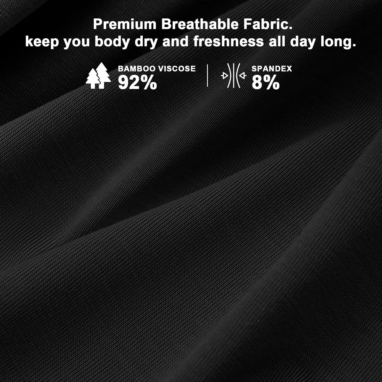 Men’s Breathable Underwear Boxer Briefs Fly with Built-in 3D Total Support Pouch,5pack - Image 5