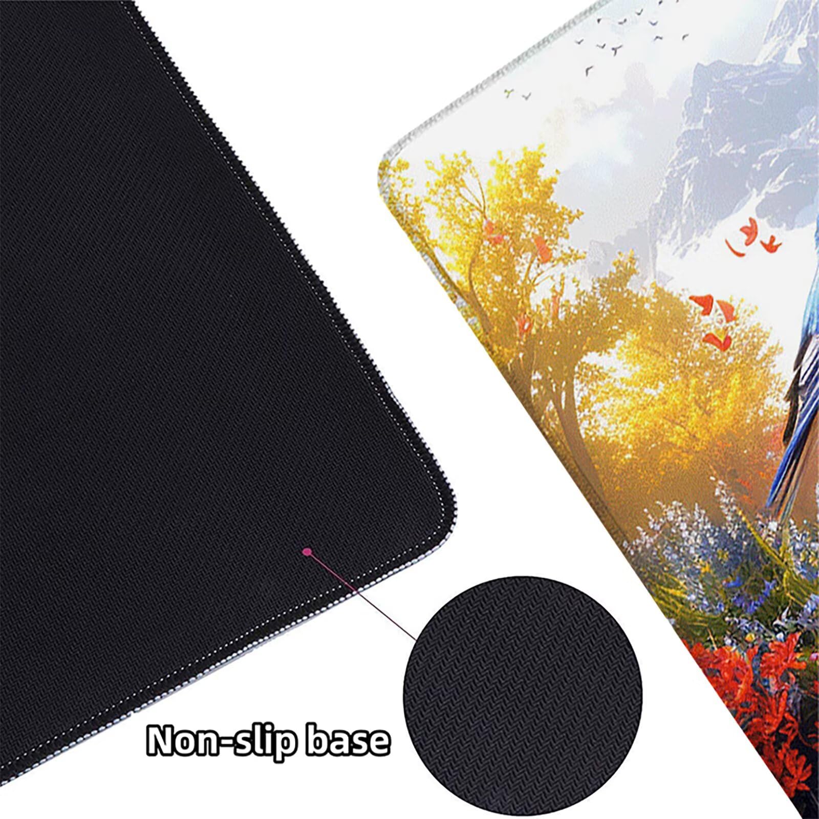 Paisaje Alfombrilla Ratón Gaming XXL 1500x800x3mm, Alfombrilla Gaming Verde Mousepad con Base de Goma Antideslizante Impermeable Desk Mat para Teclado y Raton Accesorios Gaming, Regalos de Hombre I-8