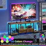 GYIIYUO LED TV Stand avec Mont et Power Outlet & Tiroirs de tissus pour 32-85 pouces TV - Centre de divertissement et industriel TV Table de console pour salon, Chambre- 47" Rustique brun avec monture