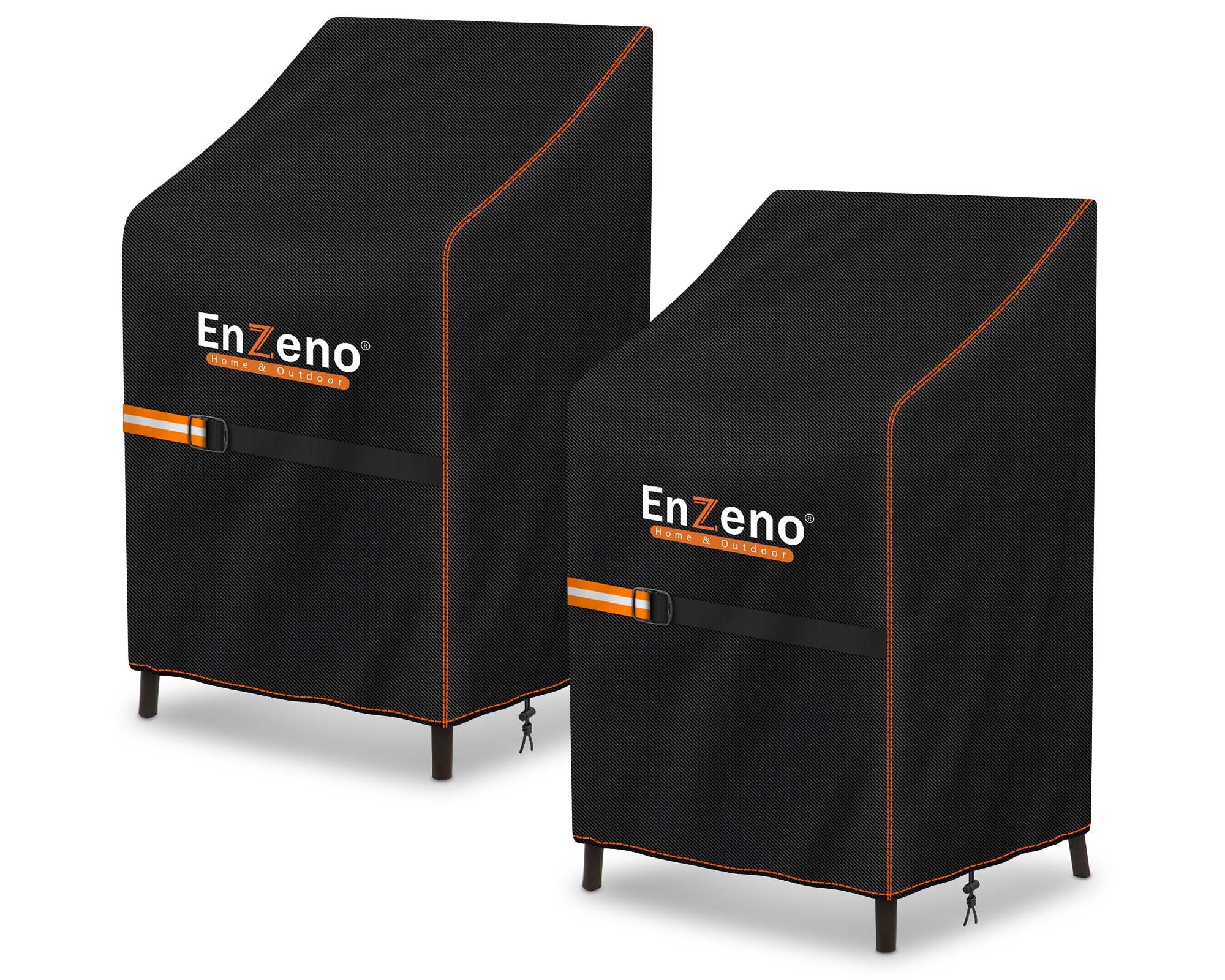 Enzeno Garden Chair Covers Waterproof 2pcs 210D Oxford Outdoor Chair Covers Windproof Anti-UV Patio Stacking Chair Cover with Drawstring for Garden Patio,70x70x80/120cm Garden Furniture Cover — image 1