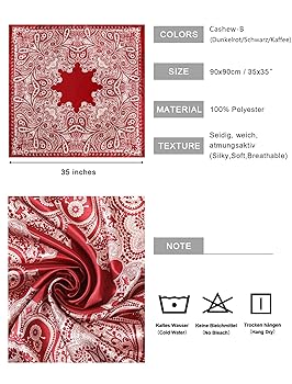 3 Foulard In Raso 90x90 Cm Per Donne - Bandana, Sciarpa, Copricapo Multiuso - Foto 11